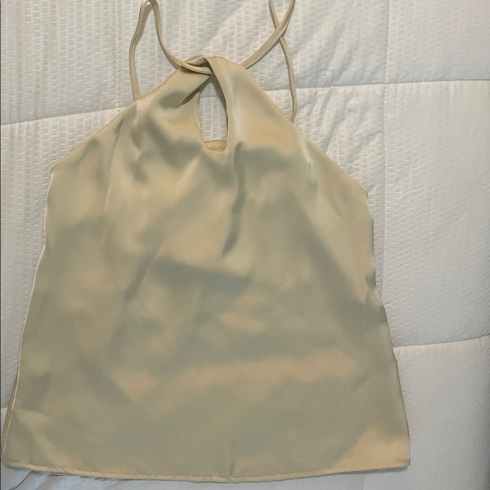 Elegant Cream Halter Top